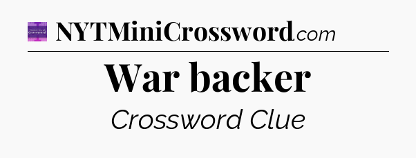 War backer - Thomas Joseph Crossword
