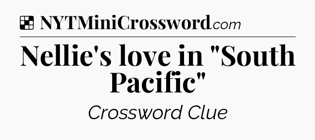 Solution: Nellie's love in 