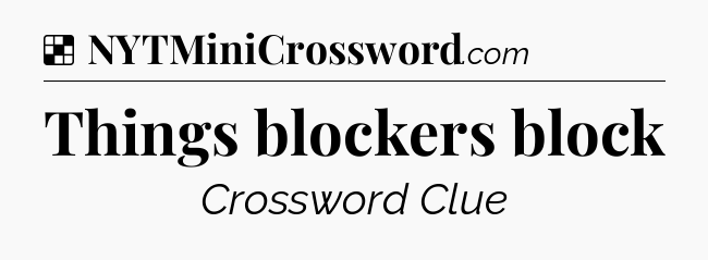 Solution: Things blockers block - NYT Crossword