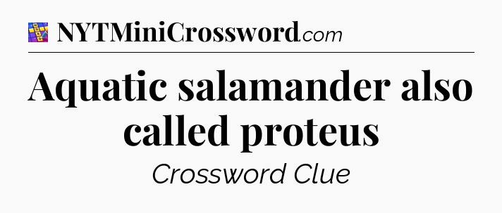 Aquatic salamander also called proteus Codycross