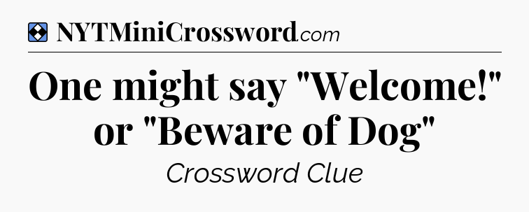 Solution: One might say 