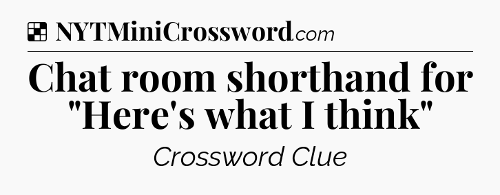 Solution: Chat room shorthand for 
