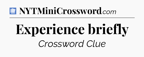 Experience briefly Puzzle Page Crossword Clue