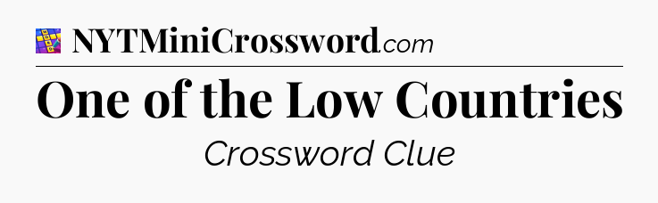 One of the Low Countries Codycross