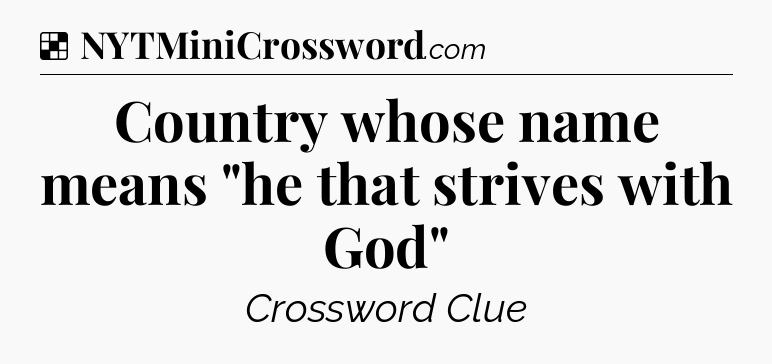 Solution: Country whose name means 