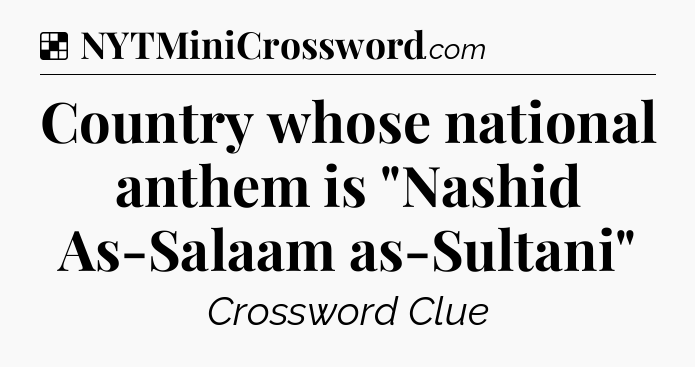 Solution: Country whose national anthem is 