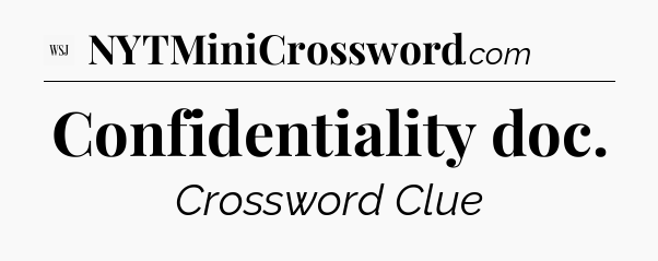 Confidentiality doc - WSJ Crossword