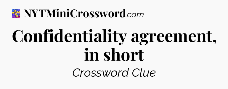 Confidentiality agreement, in short Codycross