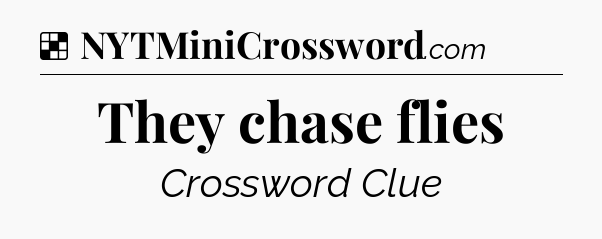 Solution: They chase flies - NYT Crossword