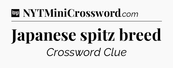 Japanese spitz breed Crossword Clue