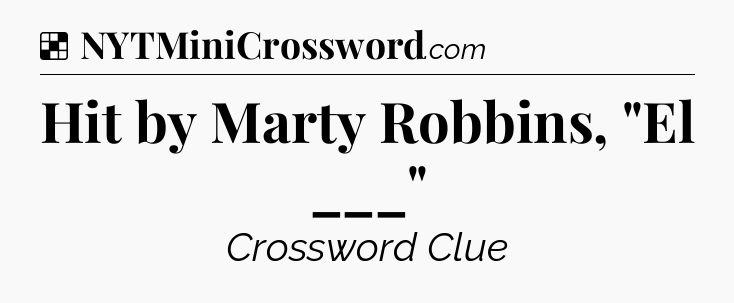 Solution: Hit by Marty Robbins, 