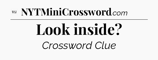 Look inside - WSJ Crossword