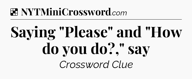 Solution: Saying 