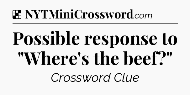 Solution: Possible response to 