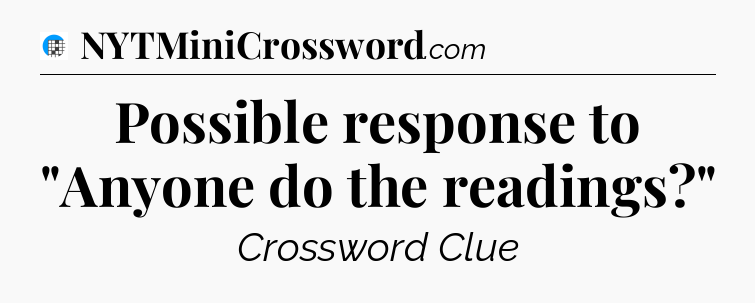 Possible response to 