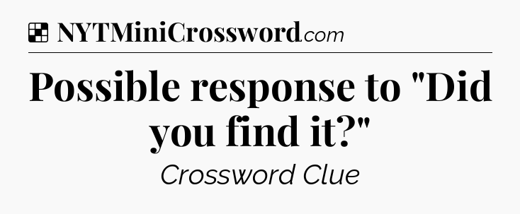 Solution: Possible response to 