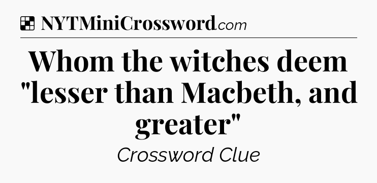 Solution: Whom the witches deem 