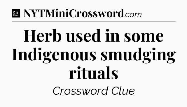Herb used in some Indigenous smudging rituals - LA Times Crossword