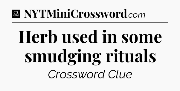 Herb used in some smudging rituals - LA Times Crossword