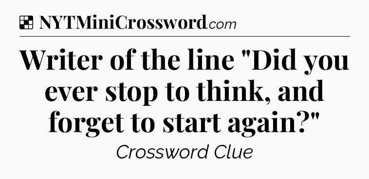 Solution: Writer of the line 