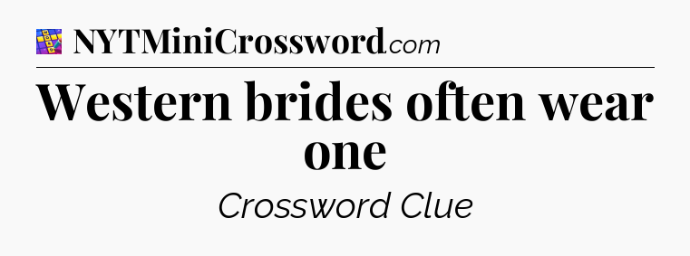 Western brides often wear one Codycross