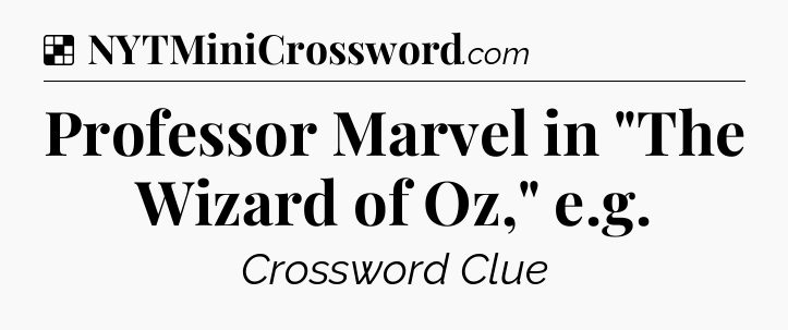 Solution: Professor Marvel in 