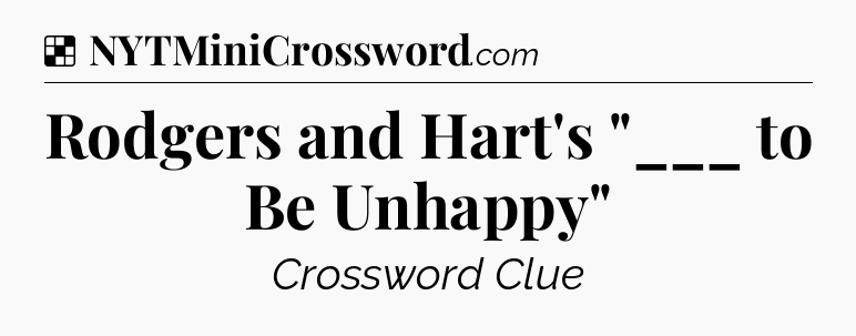 Solution: Rodgers and Hart's 