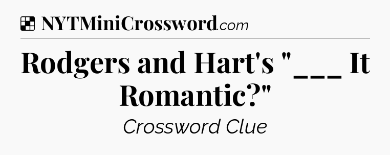 Solution: Rodgers and Hart's 