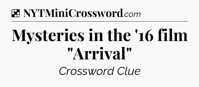 Solution: Mysteries in the '16 film 