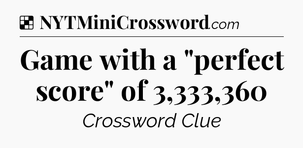 Solution: Game with a 