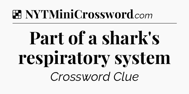Solution: Part of a shark's respiratory system - NYT Crossword