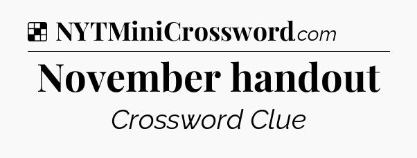 Solution: November handout - NYT Crossword