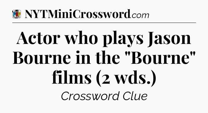 Actor who plays Jason Bourne in the 