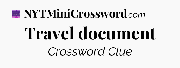 Travel document - Thomas Joseph Crossword