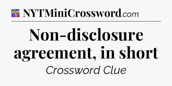 Non-disclosure agreement, in short Codycross