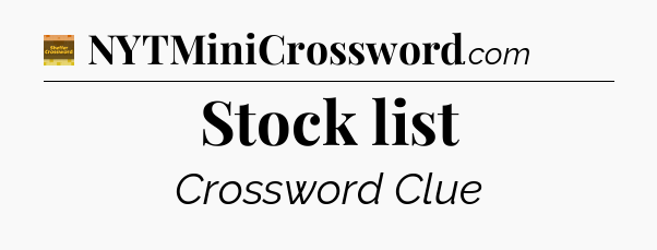 Stock list - Eugene Sheffer Crossword