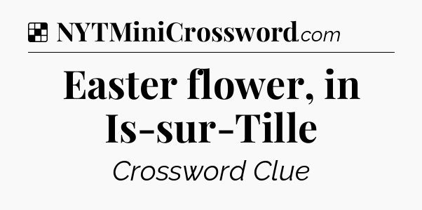 Solution: Easter flower, in Is-sur-Tille - NYT Crossword