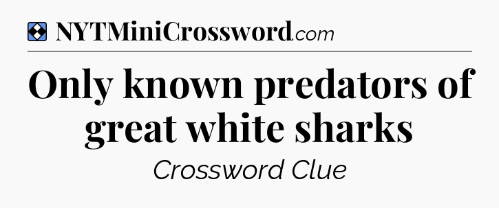 Solution: Only known predators of great white sharks - NYT Mini Crossword