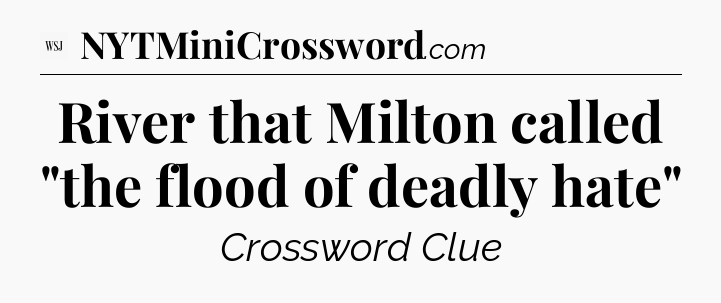 River that Milton called 