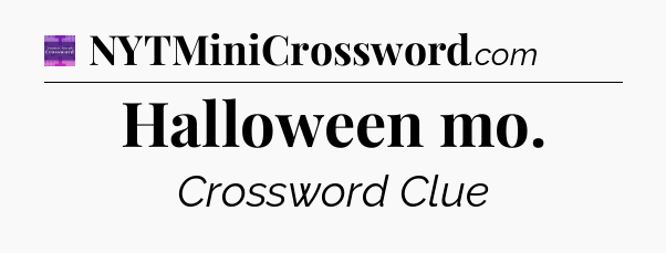 Halloween mo - Thomas Joseph Crossword