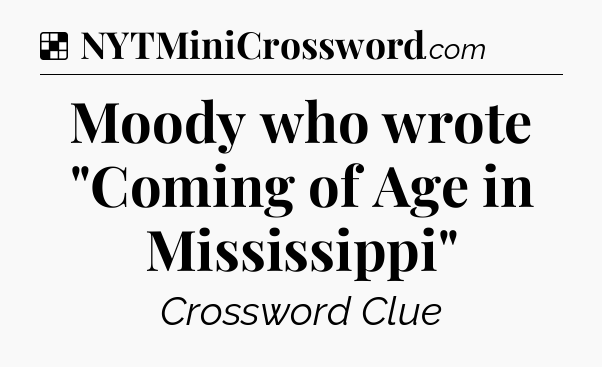 Solution: Moody who wrote 