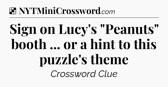 Solution: Sign on Lucy's 