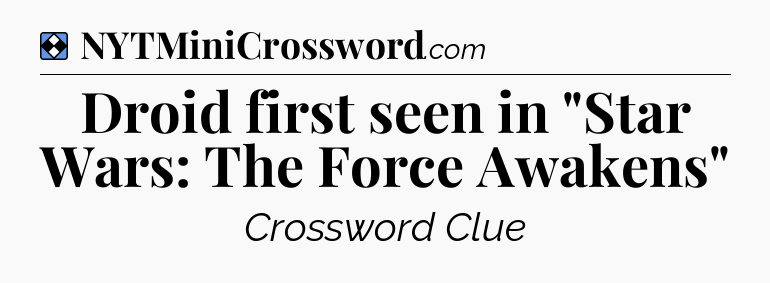 Solution: Droid first seen in 