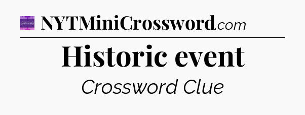 Historic event - Thomas Joseph Crossword
