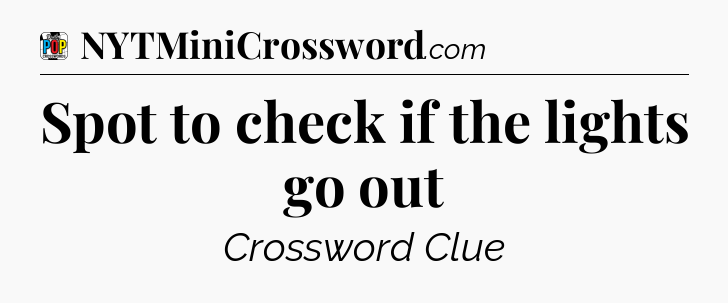 Spot to check if the lights go out Crossword Clue