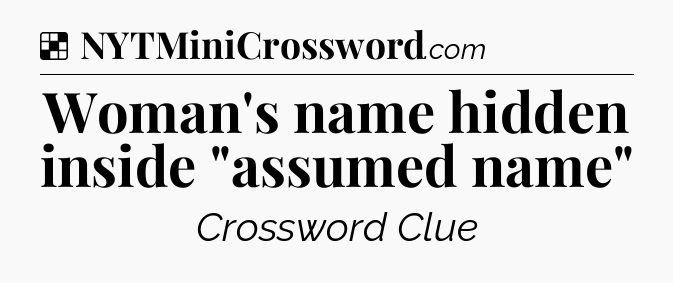 Solution: Woman's name hidden inside 