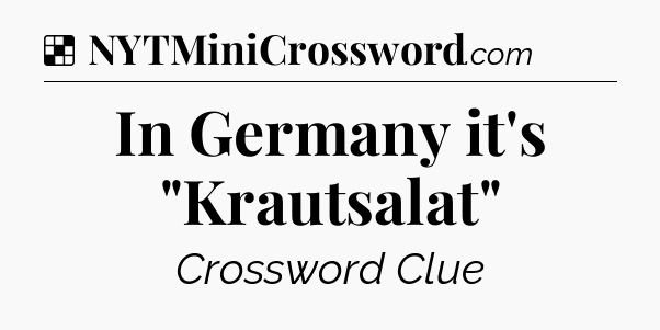 Solution: In Germany it's 