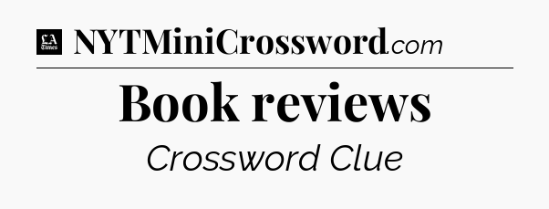 Book reviews - LA Times Crossword