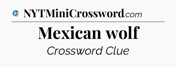 Mexican wolf Crossword Clue
