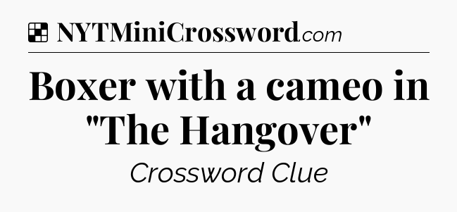 Solution: Boxer with a cameo in 